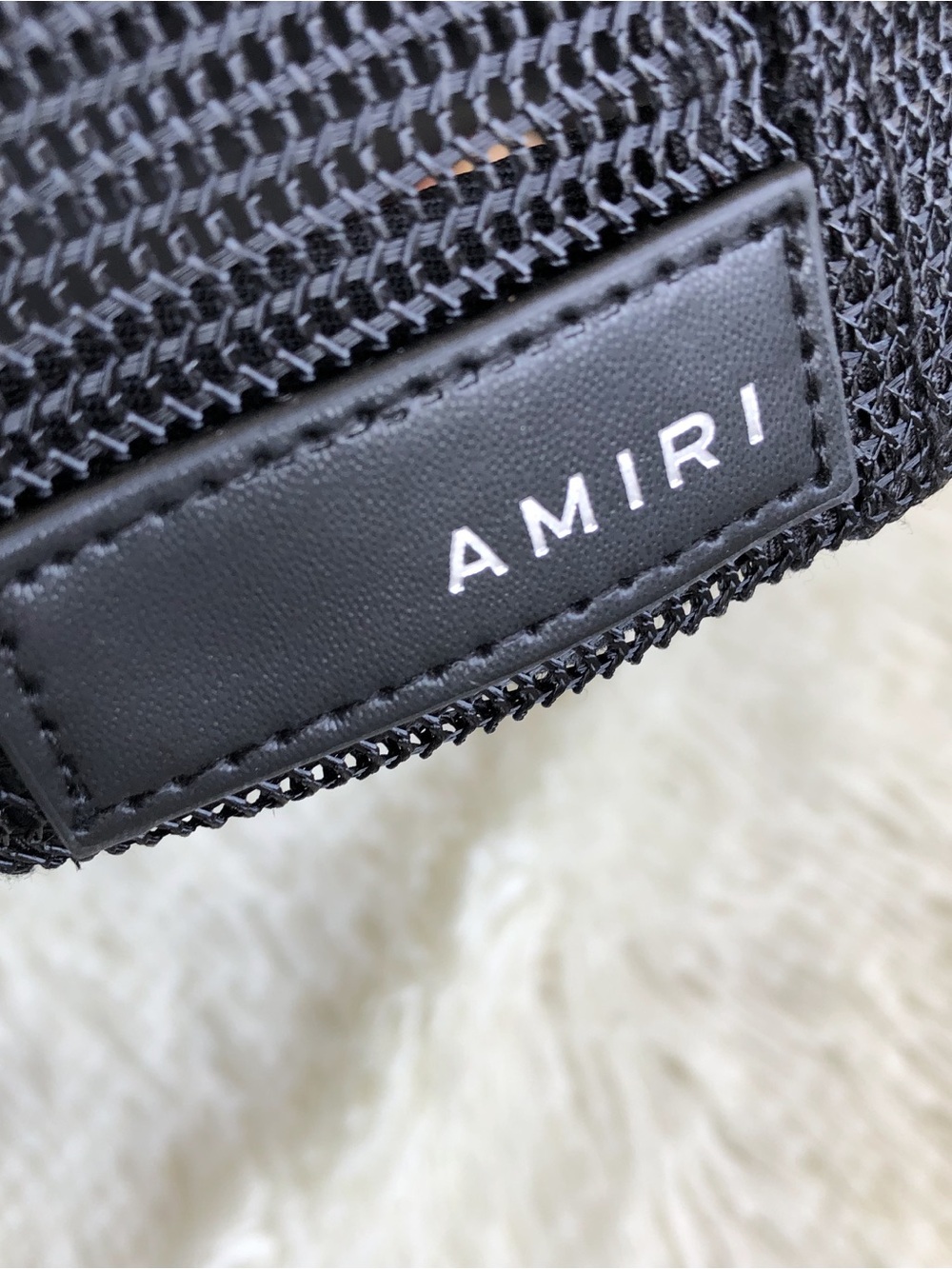 AMIRI Black Mesh Trucker Cap with White Raised Logo - Picture 4 of 7